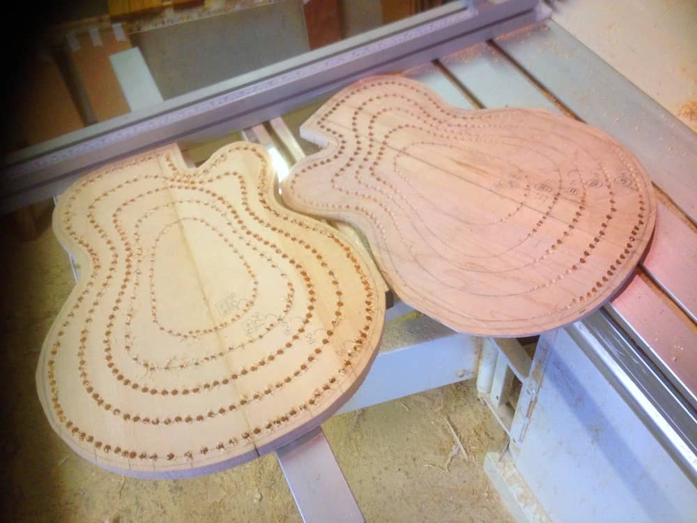 Depths set for carving top and back