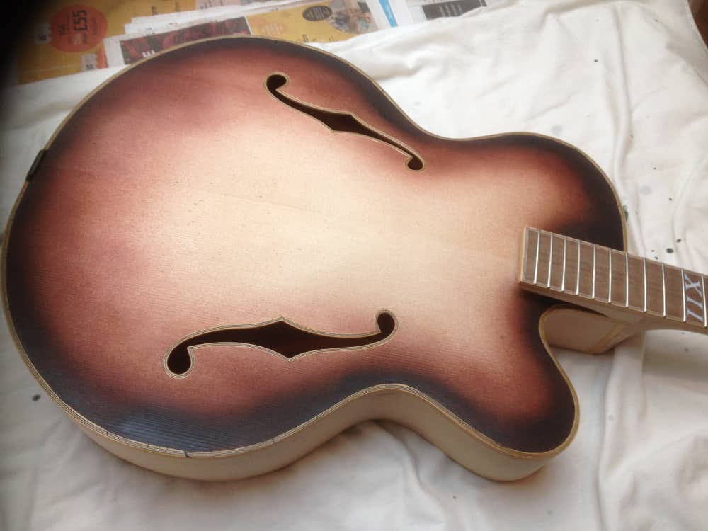 Air-brushed vintage-burst top